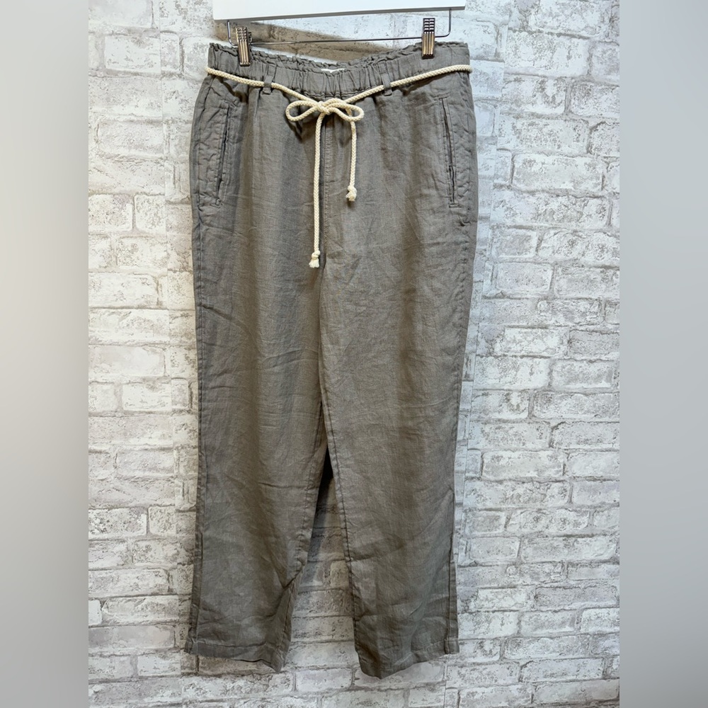 C&C California 100% Linen Gray Pull On Pants Women’s Medium NWT vintage look